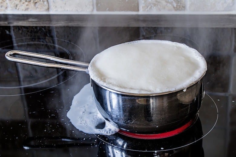 water boiling over pot